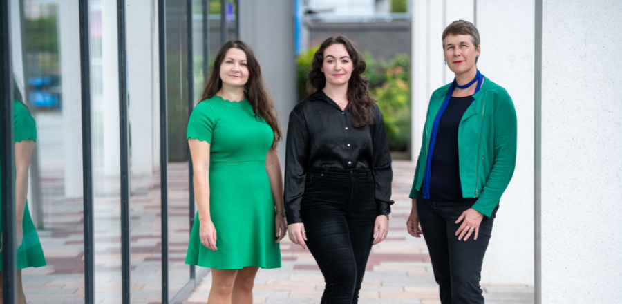 Professor Carol Emslie, Dr Elena Dimova and PhD student Annamae Burrows