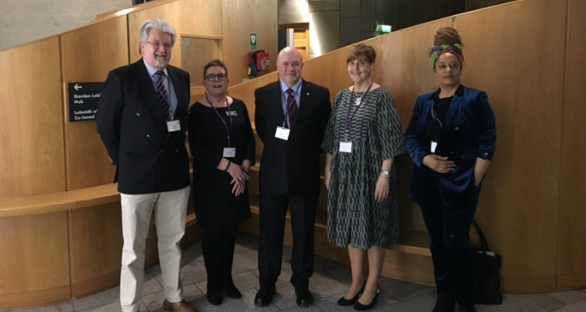 GCU Veterans Champion Jim Castle, SCQF CEO Aileen Ponton, GCU veteran and graduate John Templeton, GCU DVC Academic Professor Valerie Webster and Dr Ima Jackson