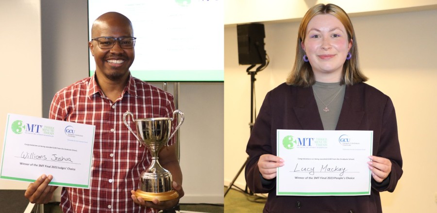 3MT winners Williams and Lucy