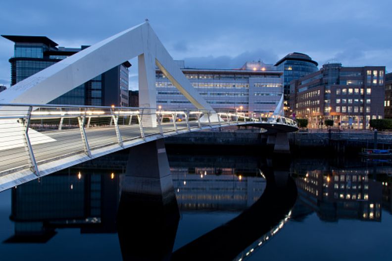 The footbridge at Tradeston on the River Clyde