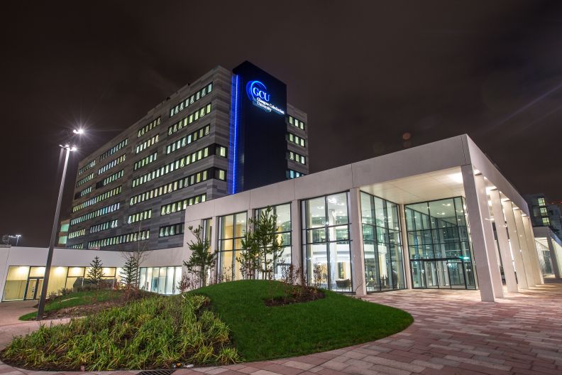 Hamish Wood building in evening