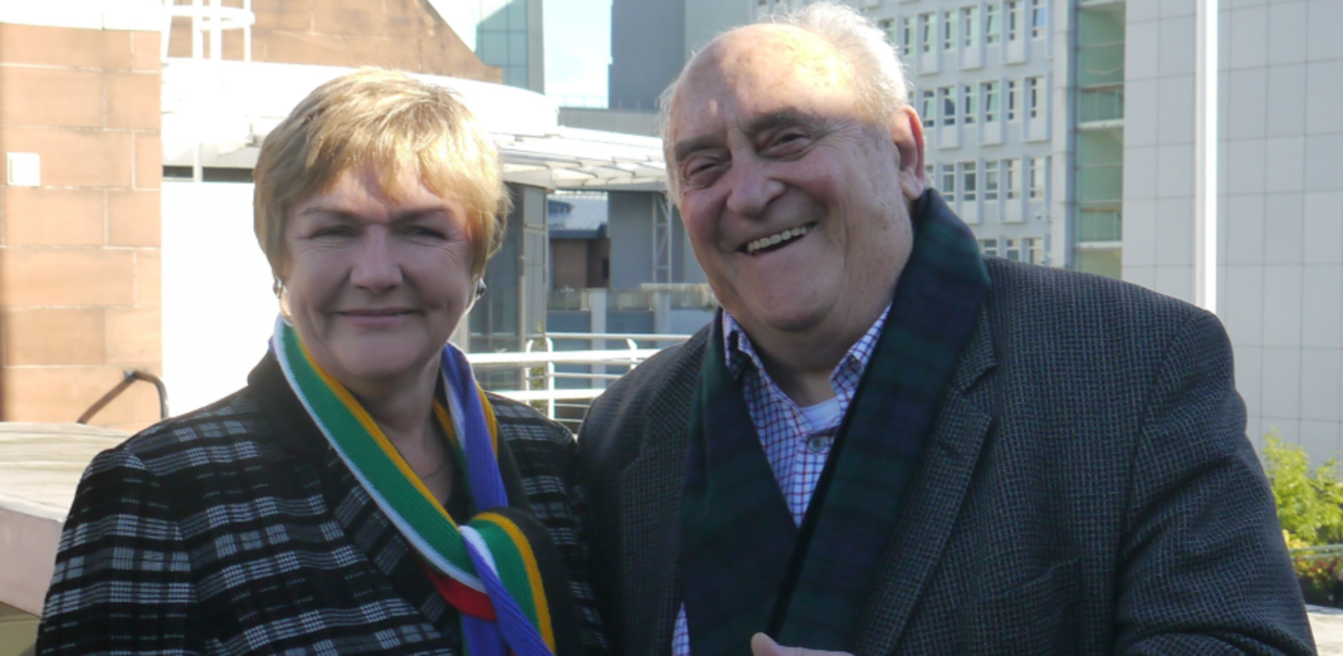 Principal and Vice-Chancellor Professor Pamela Gillies with Dr Goldberg in 2013.