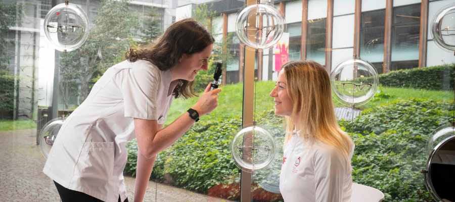 Vison Centre student Hannah Silcock and visually impaired cyclist Otylia Marczuk, from Poland