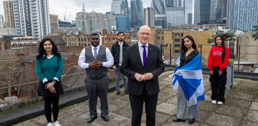 Mahak Gupta, Wilfred Obi Abdul Haseeb, John Swinney, Verdha Mishel and Tanishka Santosh Chandwadkar