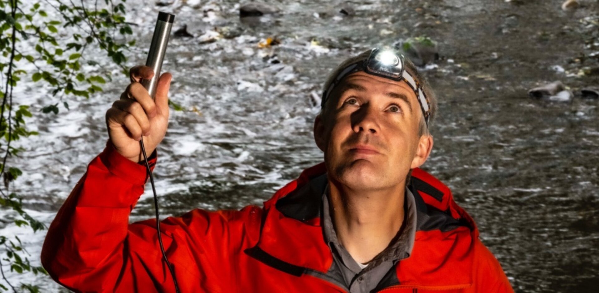 Dr David Moore in the field with his bat detector