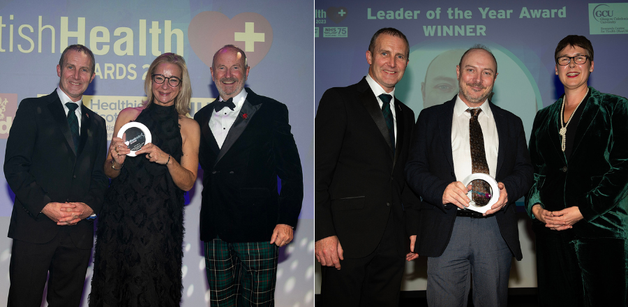 Professors Anita Simmers and Carol Emslie at the Scottish Health Awards