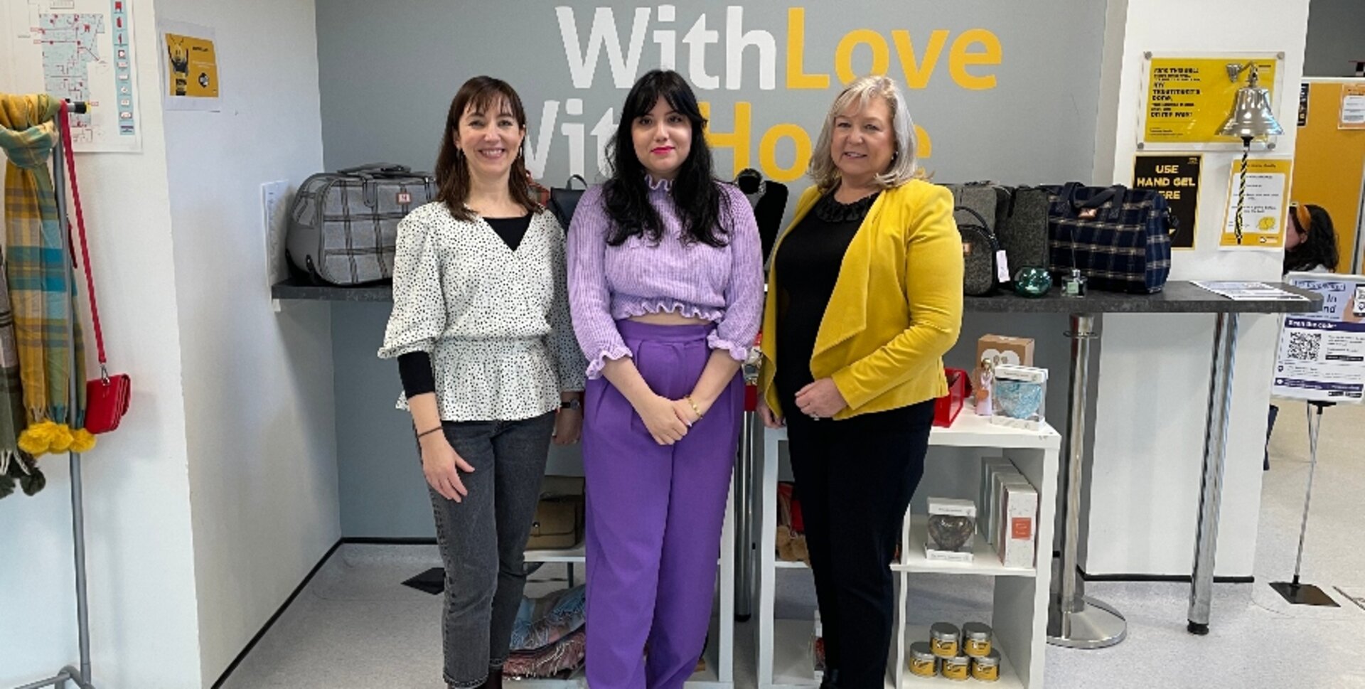 GCU's Louise McBride with Isabel Marinho and Yvonne Devlin, of sponsors Curtis Moore